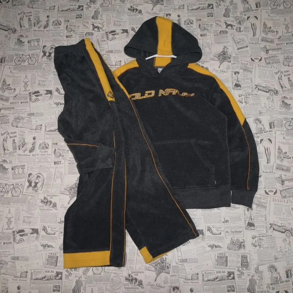 L - Vintage Y2K Old Navy fleece embroider hoodie sweat set